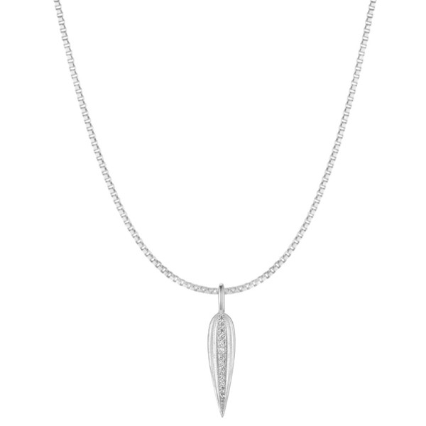 Lai smykkesæt I sølv - Bambus blad vedhæng +  kæde, NAVA Cph (50-56 cm)