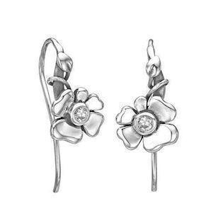 Rabinivich 50416500, Silver earrings of small leaves