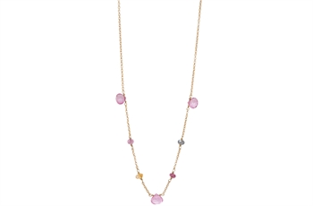 Forgyldt collier, turmalin - Drops