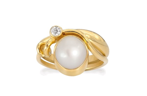 Forgyldt ring - Winding White