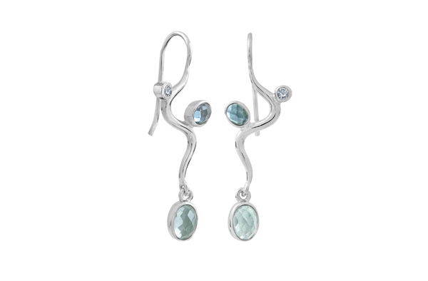 Sølv ørehænger  - Blend of Blue