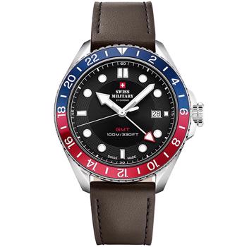 Model SM34095.04 Swiss Militay By Chrono Military Pepsi GMT Classic quartz herreur