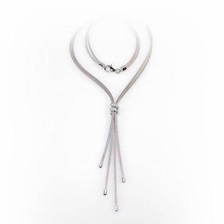 San - Link of joy Soft Foxtail Silver Design 925 sterling sølv halskjede rhodiumbelagt, 45 cm