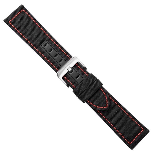 Black Canvas watchstrap - 22 mm