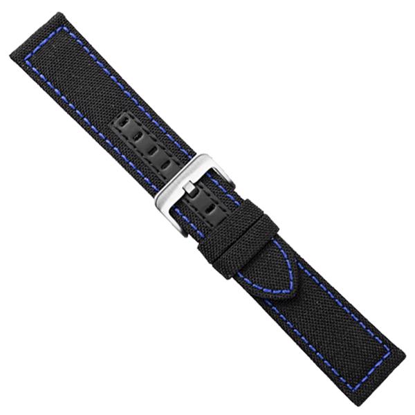 Black Canvas watchstrap - 22 mm