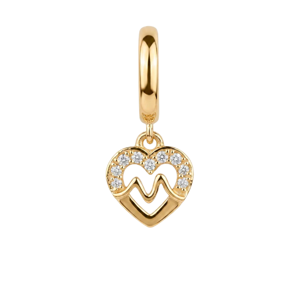 Christina Jewelry & Watches Beating Heart charm i forgylt sølv