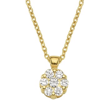 Nuran anheng i 14 kt rødt gull, fra Lilja -serien med 7 diamanter Wesselton SI