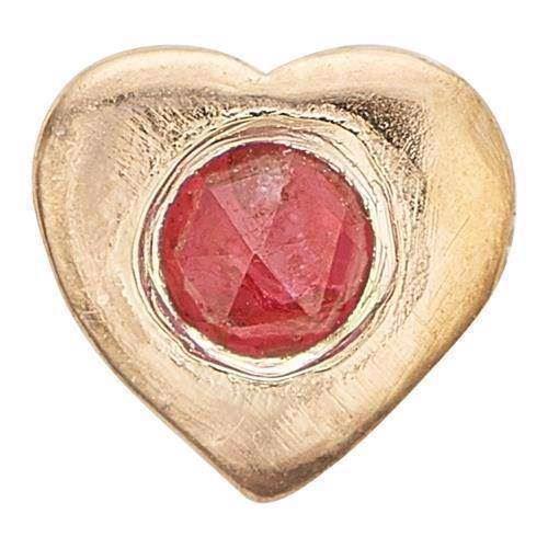 Christina Collect gullbelagt 925 sterlingsølv Ruby Heart Lite gullbelagt hjerte med rød rubin, modell 603-G2