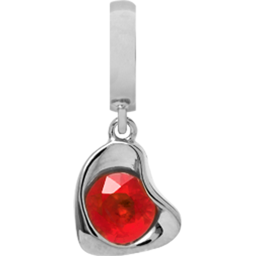 Christina Collect Silver Charm with Red Garnet Heart *