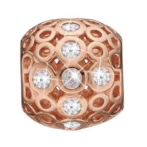 Christina Collect 925 sterlingsølv Magisk rosa gullbelagt ring av små sirkler med hvit topas, modell 630-R76