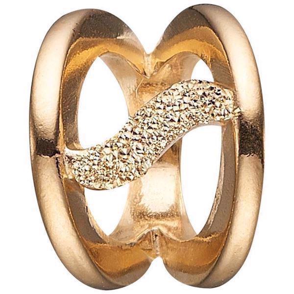 Christina Collect Gold Plated Silver Simplicity Double Ring With Pattern