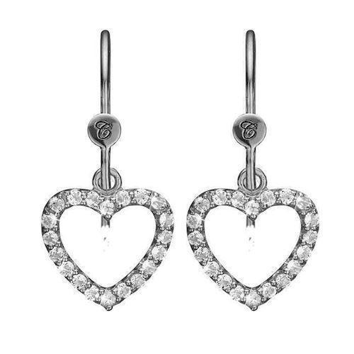 Christina Collect 925 sterling sølv Topaz Hearts Heart øredobber med 40 små glitrende topas, modell 670-S09