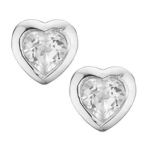 Christina Collect 925 sterling sølv Topaz hjerter små hjerter med hvit topas, modell 671-S16