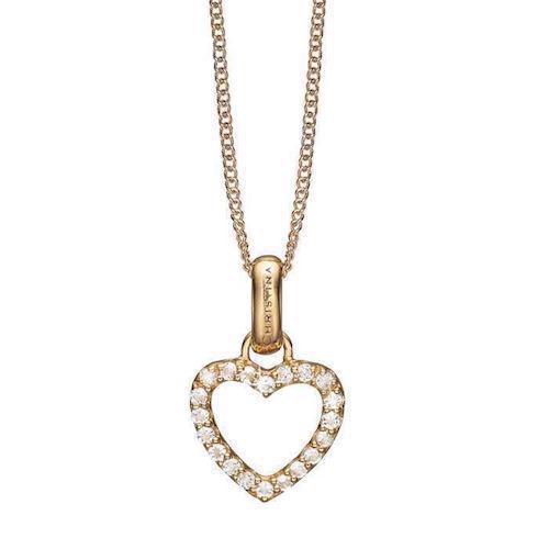 Christina Collect forgylt Topaz Heart åpent hjerte med glitrende topas rundt, modell 680-G35