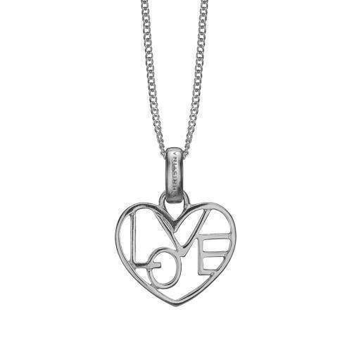 Christina Collect 925 Sterling Silver Loveable Vakkert hjerte med LOVE inni og med en hvit topas på kjettinglåsen, modell 680-S05