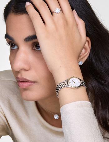 Daniel Wellington Oval Mini Two Tones Quartz Dame m/lænke