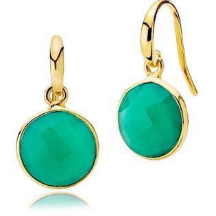 Izabel Camille Prima Donna gullbelagt sterlingsølv øredobber blank, modell A1460gs-greenonyx