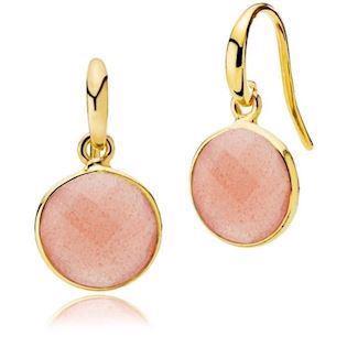 Izabel Camille Prima Donna belagt sølv Øredobber skinnende, modell A1460gs-peachmoonstone