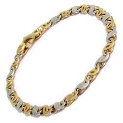 Canes plain, 14 kt gold bracelet