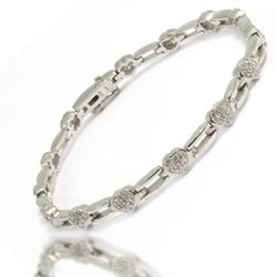 Sterling silver bracelet with 5,0 mm zirkonia hearts, 19 cm