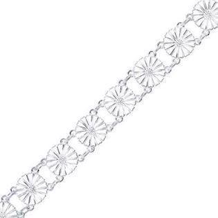 Lund Marguerit armbånd i sølv med hvite emaljerte 11,0 mm blomster