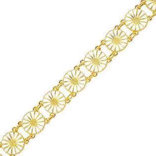 Lund Marguerite armbånd i gullbelagt sterlingsølv med hvite emaljerte 11,0 mm blomster