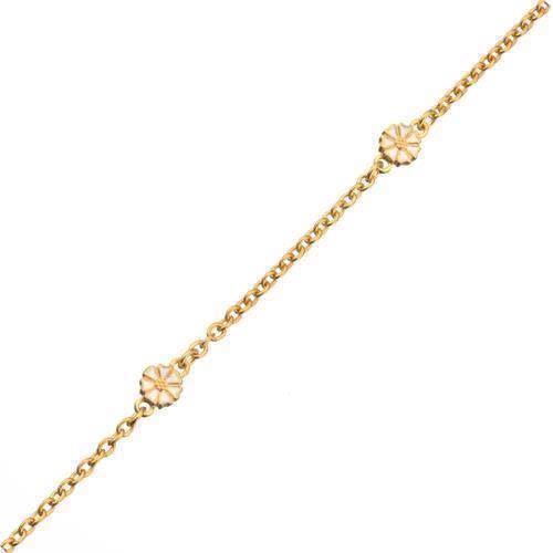 Lund Copenhagen micro Daisy necklaces White with goldplpating, 45 cm