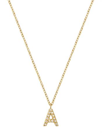 MB0071, Mockberg Stone Letter A Gold Necklace Halskæde