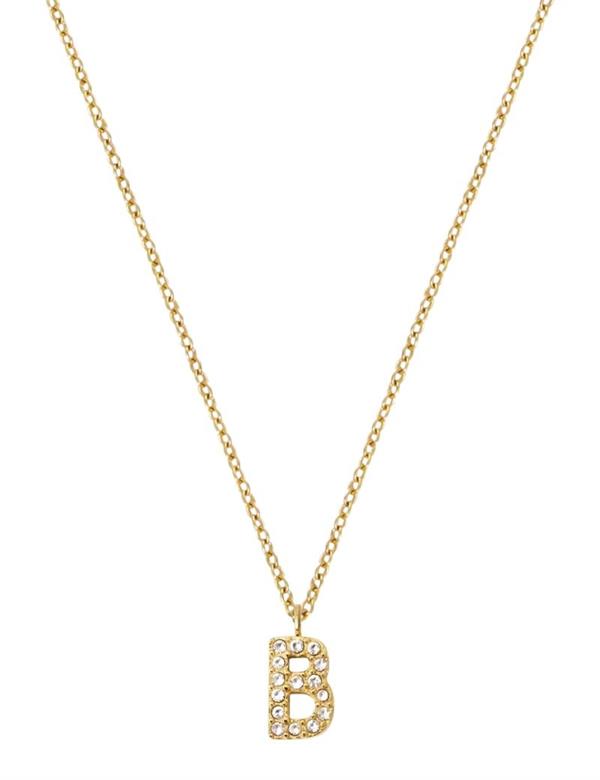 MB0072, Mockberg Stone Letter B Gold Necklace Halskæde