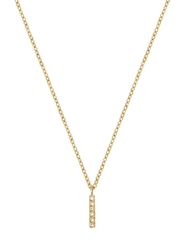 MB0079, Mockberg Stone Letter I Gold Necklace Halskæde