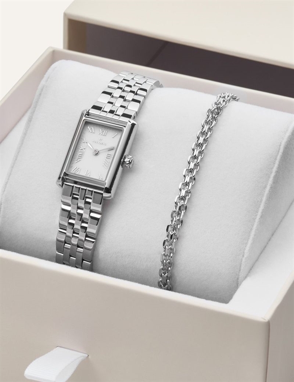 MO246, Mockberg Timeless Darling Combo Silver Quartz Dame m/lænke