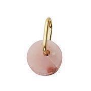 Pink Opal - Vakker Arne Jacobsen anheng i gullbelagt sølv, ca. 6 mm