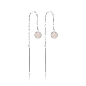 Øreringe i sølv med rosakvarts, fra Blicher Fuglsang