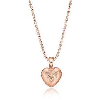 Hjertevedhæng i rosaforgyldt sølv, fra Blicher Fuglsang