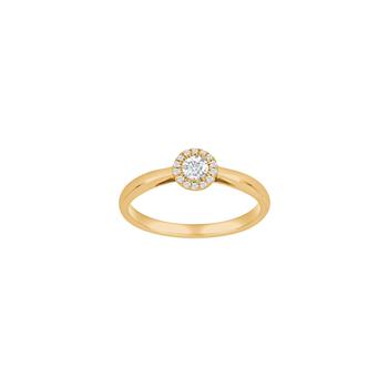 14kt. guldring roset m/dia. 0.20ct W/SI, fra Siersbøl