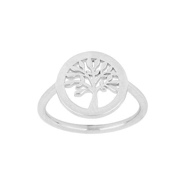 Rhod. sølvring TREE52 11mm Str.50, fra Nordahl