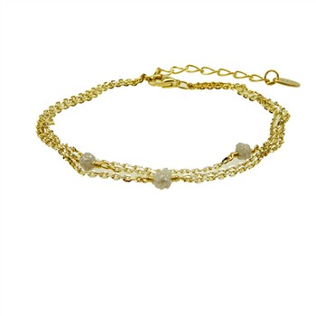 Bracelet - Goldplated w. grey Raw Diamonds 18+4cm, fra San - Links of Joy