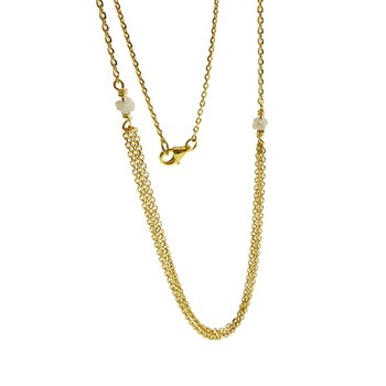 Necklace - Goldplated w. grey Raw Diamonds 45cm, fra San - Links of Joy
