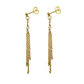Earrings - Goldplated w. grey Raw Diamonds Pr.par, fra San - Links of Joy
