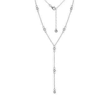 Y-kæde sølv rhodineret zirkonia, fra L&G