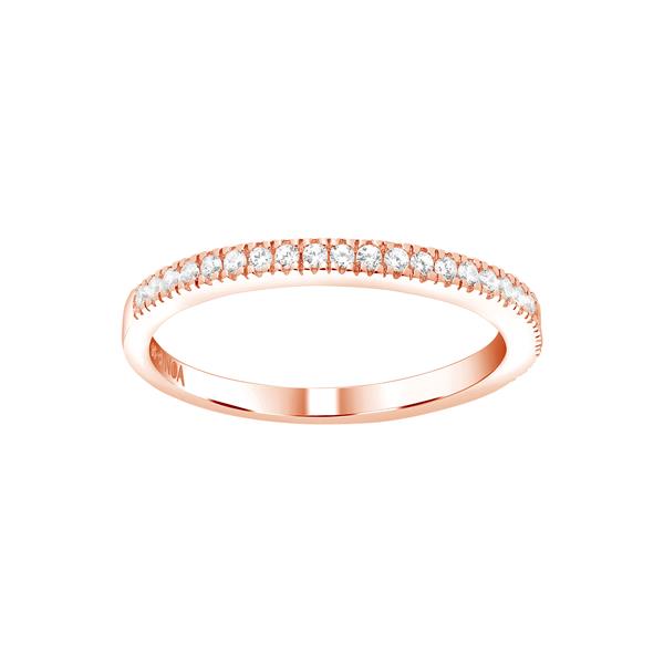 Rosaforgyldt ring ADINANOR med 1 række cz. Str.56, fra Joanli Nor