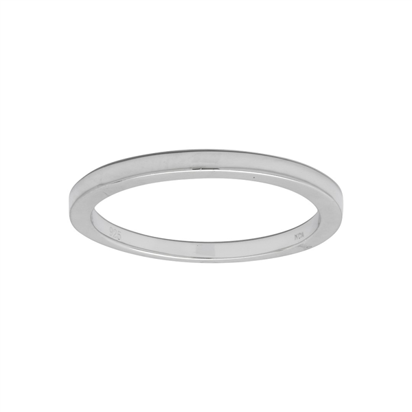 Rhodineret sølv ring ADINANOR enkel Str.54, fra Joanli Nor