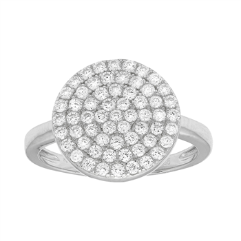 Rhd. sølv ring ANNIENOR cz. rund 13mm Str.60, fra Joanli Nor