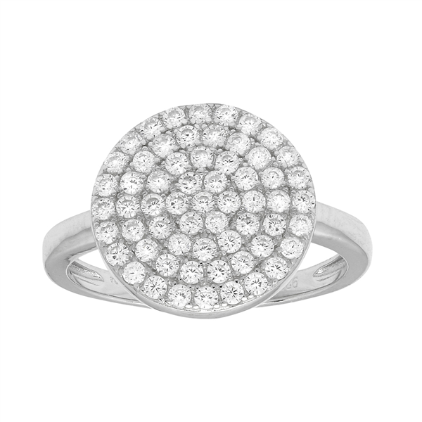 Rhd. sølv ring ANNIENOR cz. rund 13mm Str.60, fra Joanli Nor