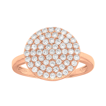 Rosaforgyldt ring ANNIENOR cz. rund 13mm Str.60, fra Joanli Nor