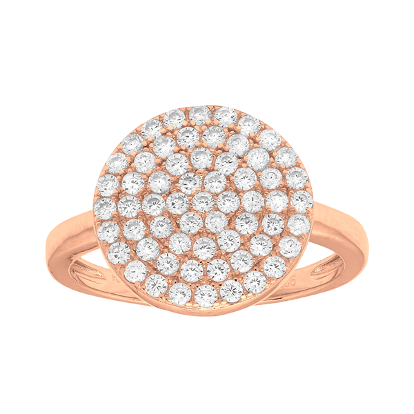 Rosaforgyldt ring ANNIENOR cz. rund 13mm Str.58, fra Joanli Nor