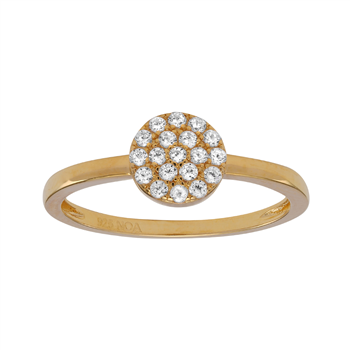 Forgyldt ring ANNIENOR med CZ rund 6mm Str.60, fra Joanli Nor