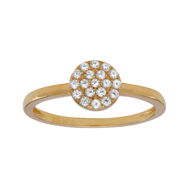 Forgyldt ring ANNIENOR med CZ rund 6mm Str.50, fra Joanli Nor