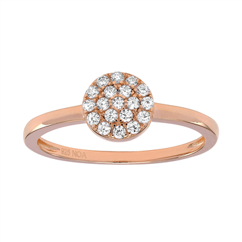 Rosaforgyldt ring ANNIENOR med CZ rund 6mm Str.60, fra Joanli Nor