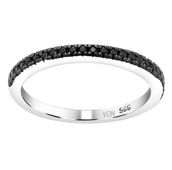 Rhd. sølv ring ADINANOR 1 rk sorte cz. Str.60, fra Joanli Nor